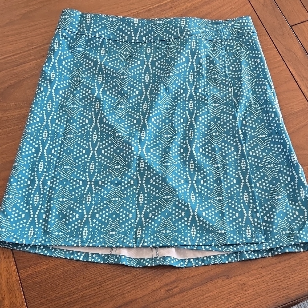 Teal Patterned Women's Rip Skirt